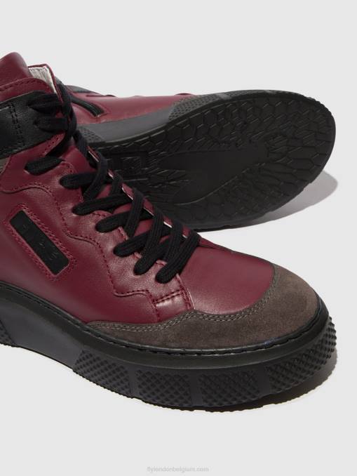 grijs/wijn/zwart Fly London vrouwen vetersneakers eppe531 V2B0734