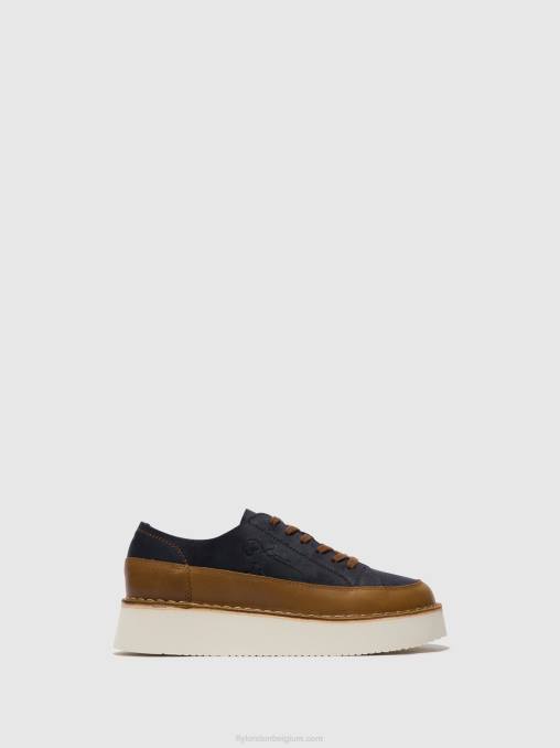 kameel/marine Fly London vrouwen vetersneakers cuda099 V2B0725
