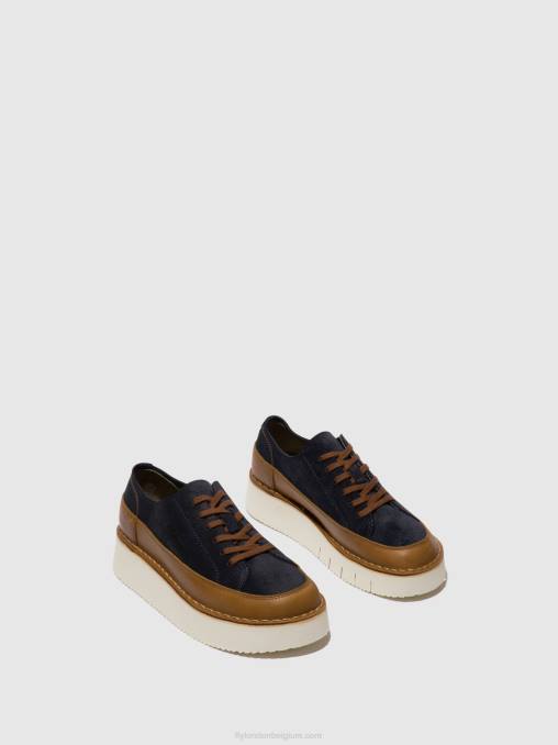 kameel/marine Fly London vrouwen vetersneakers cuda099 V2B0725