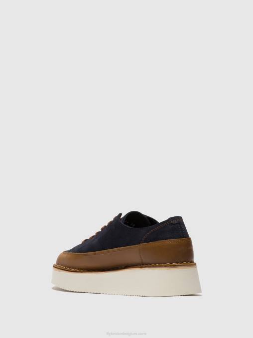 kameel/marine Fly London vrouwen vetersneakers cuda099 V2B0725