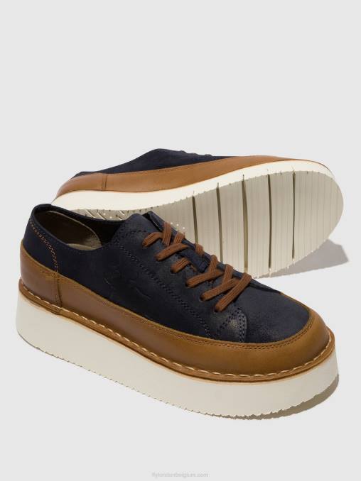 kameel/marine Fly London vrouwen vetersneakers cuda099 V2B0725