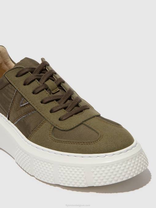khaki Fly London vrouwen vetersneakers essa511 V2B0759