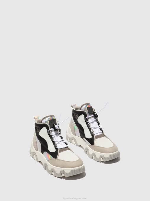meervoudig gebroken wit Fly London vrouwen hoge sneakers feny633 V2B0775