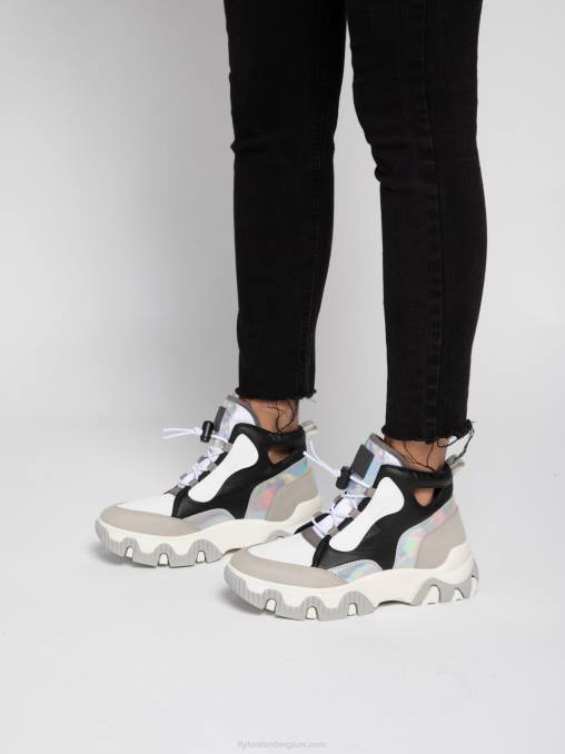 meervoudig gebroken wit Fly London vrouwen hoge sneakers feny633 V2B0775