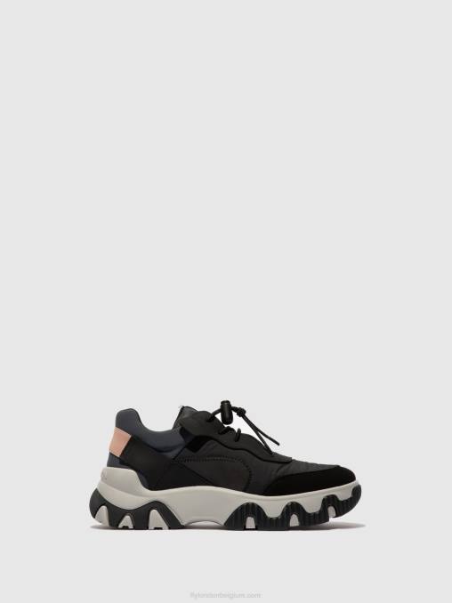 meervoudig zwart Fly London vrouwen elastische sneakers fian634 V2B0772