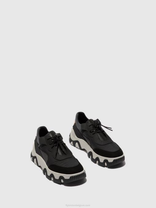 meervoudig zwart Fly London vrouwen elastische sneakers fian634 V2B0772