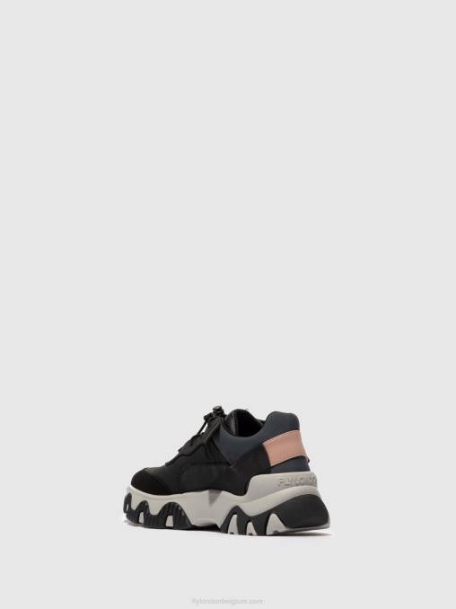 meervoudig zwart Fly London vrouwen elastische sneakers fian634 V2B0772