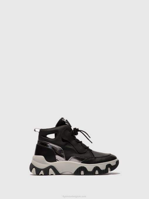 meervoudig zwart Fly London vrouwen hoge sneakers feny633 V2B0771