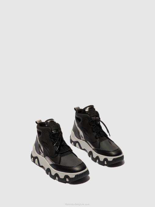 meervoudig zwart Fly London vrouwen hoge sneakers feny633 V2B0771