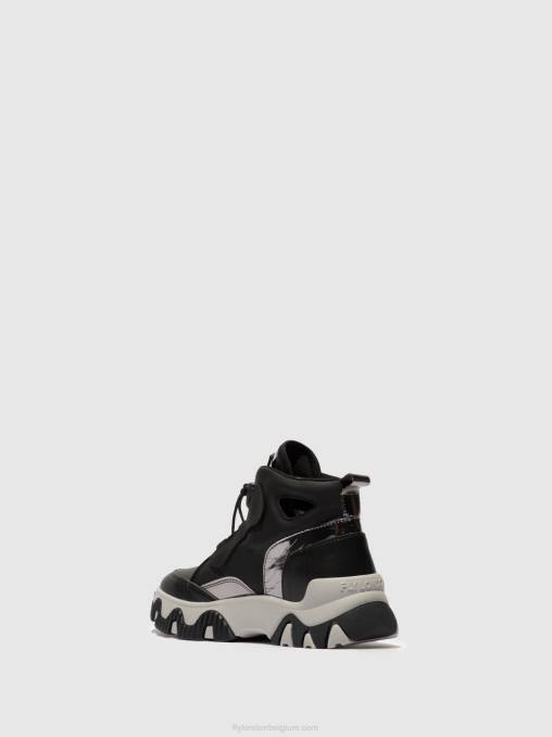 meervoudig zwart Fly London vrouwen hoge sneakers feny633 V2B0771