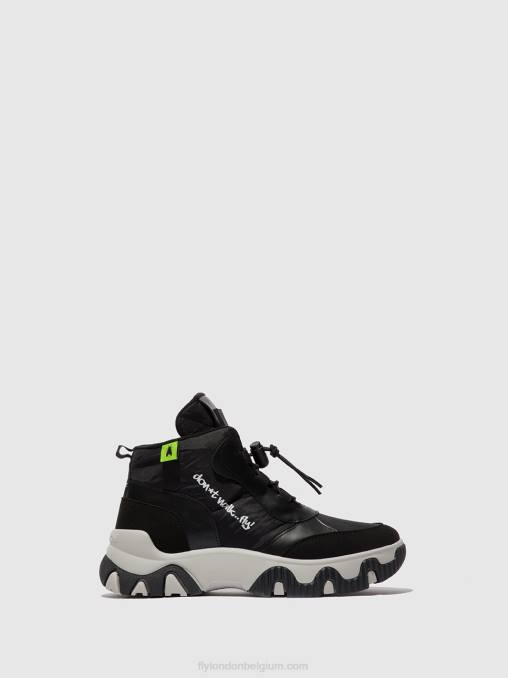 meervoudig zwart Fly London vrouwen vetersneakers fumo892 V2B0745