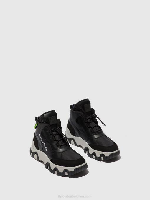 meervoudig zwart Fly London vrouwen vetersneakers fumo892 V2B0745
