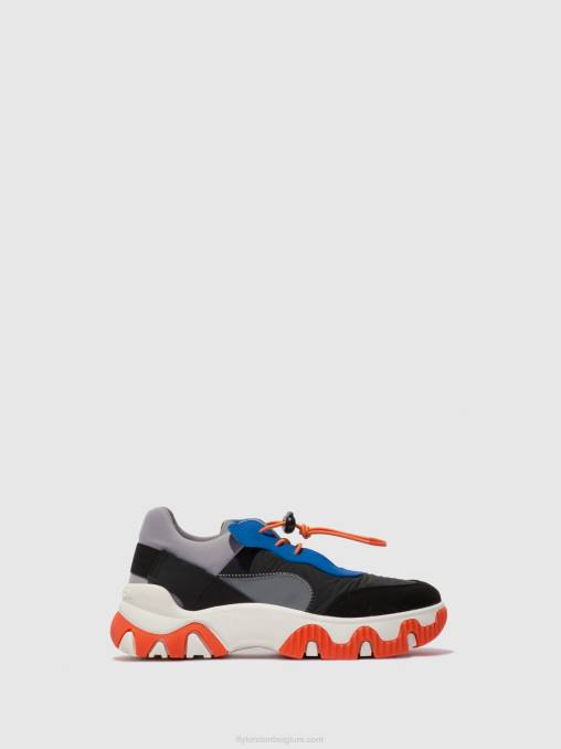 multi grijs/blauw/oranje Fly London vrouwen elastische sneakers fian634 V2B0767