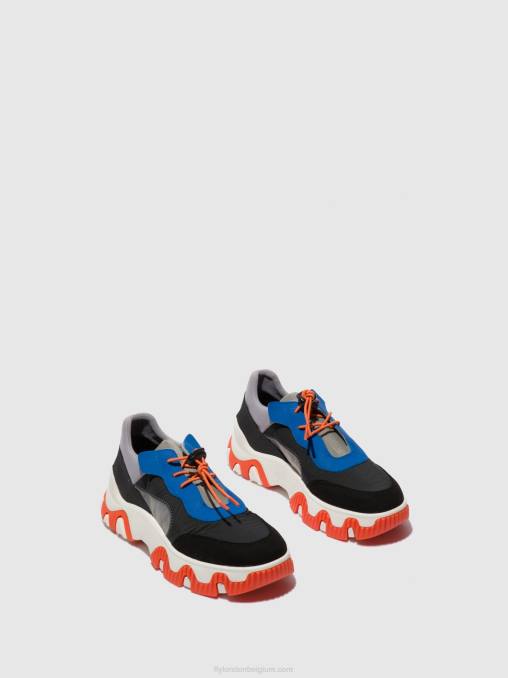 multi grijs/blauw/oranje Fly London vrouwen elastische sneakers fian634 V2B0767