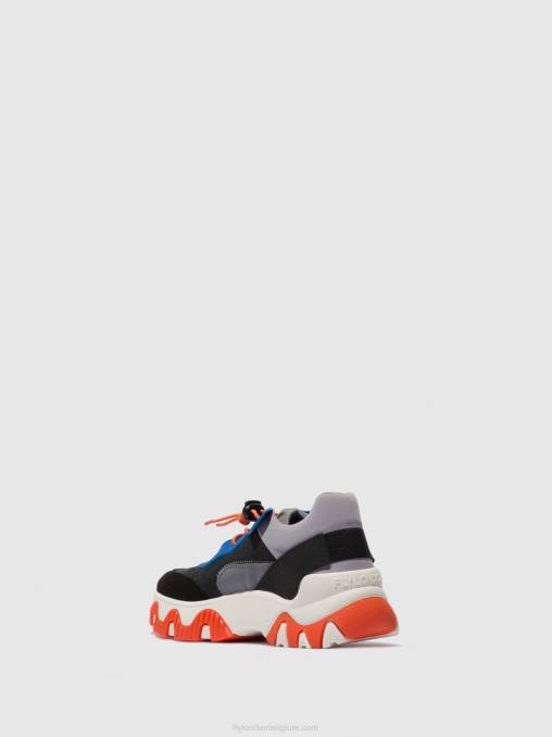 multi grijs/blauw/oranje Fly London vrouwen elastische sneakers fian634 V2B0767