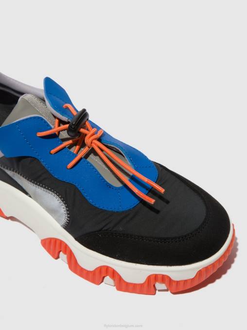 multi grijs/blauw/oranje Fly London vrouwen elastische sneakers fian634 V2B0767