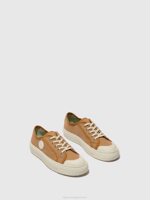 taupe Fly London vrouwen vetersneakers tere557 V2B0740