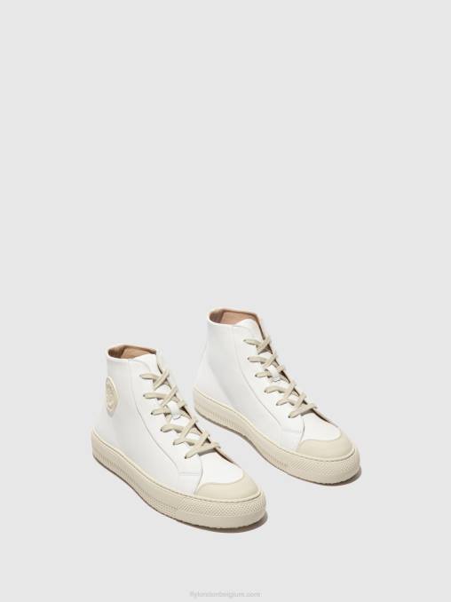 wit Fly London vrouwen hoge sneakers topy586 V2B0729