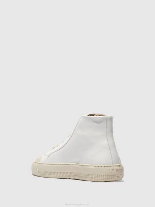 wit Fly London vrouwen hoge sneakers topy586 V2B0729