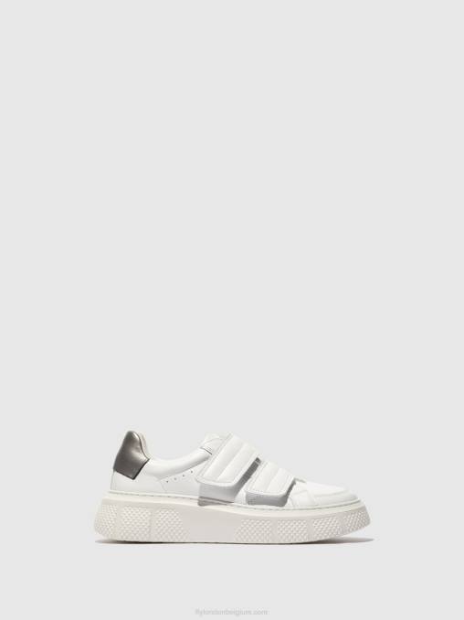 wit Fly London vrouwen sneakers met klittenband edda513 V2B0756