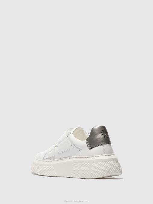 wit Fly London vrouwen sneakers met klittenband edda513 V2B0756