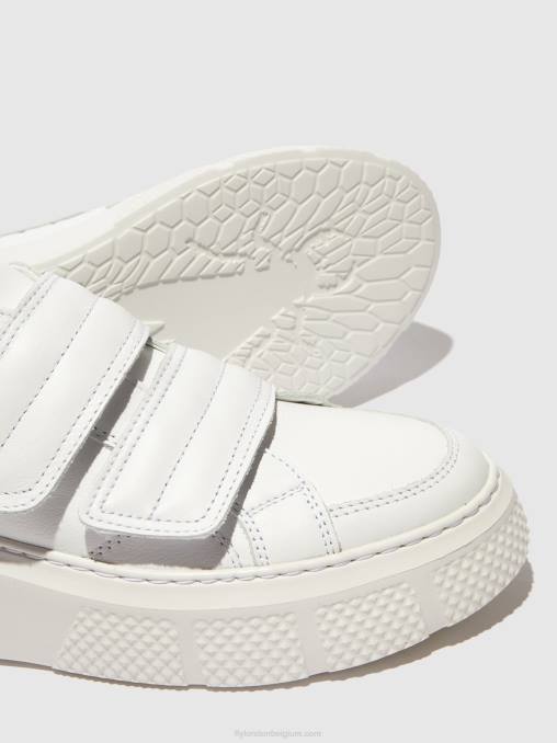 wit Fly London vrouwen sneakers met klittenband edda513 V2B0756