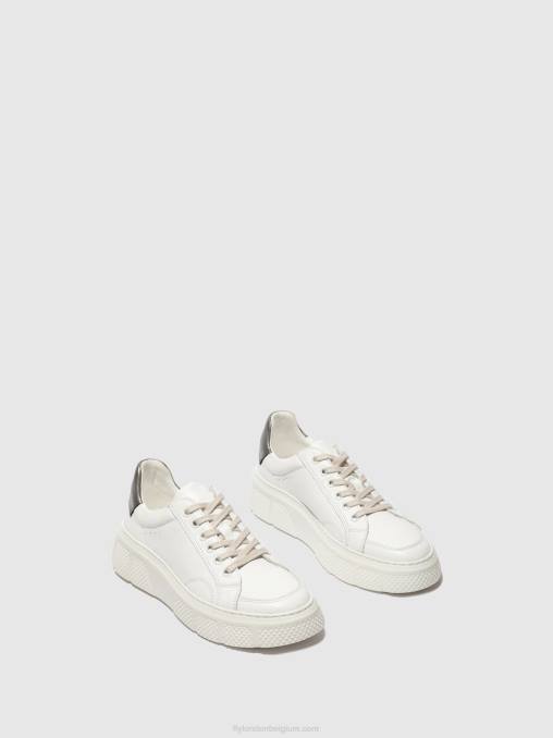wit Fly London vrouwen sneakers met veters emmy510 V2B0761