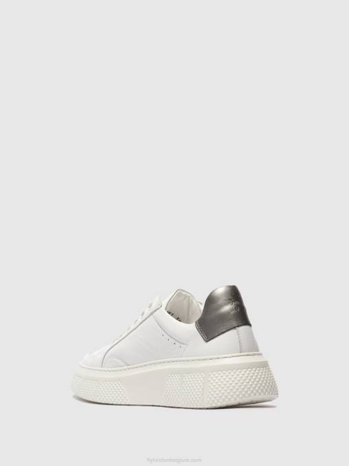 wit Fly London vrouwen sneakers met veters emmy510 V2B0761