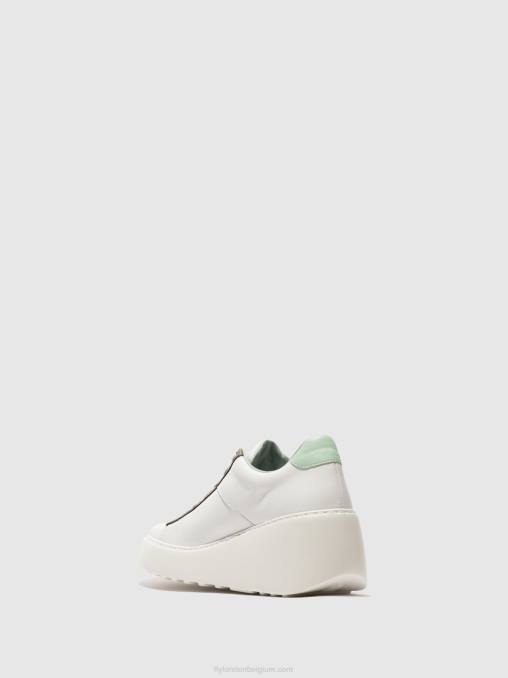 wit/brons grafiet/mint Fly London vrouwen vetersneakers delf580 V2B0722