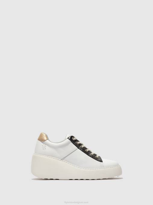 wit/grafiet/mynt Fly London vrouwen vetersneakers delf580 V2B0718