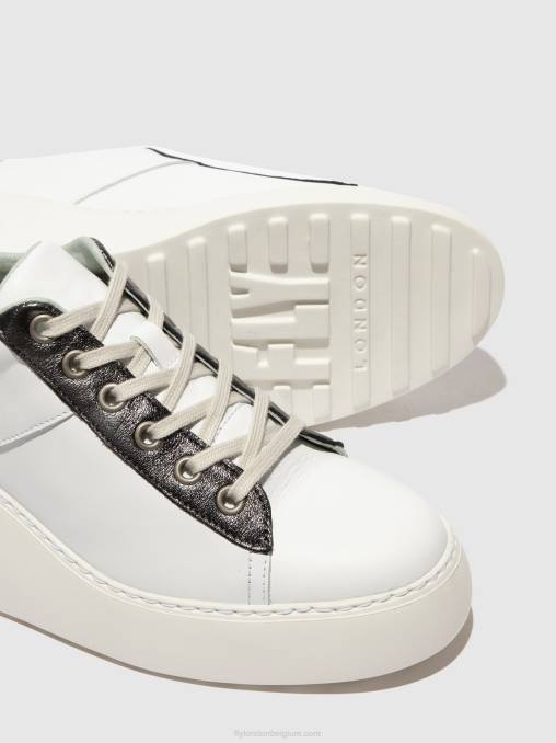 wit/grafiet/mynt Fly London vrouwen vetersneakers delf580 V2B0718