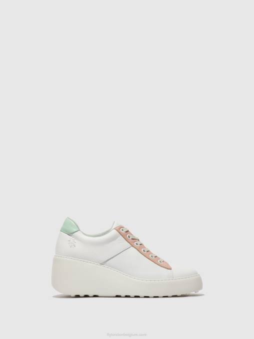 wit/nude/mint Fly London vrouwen vetersneakers delf580 V2B0713