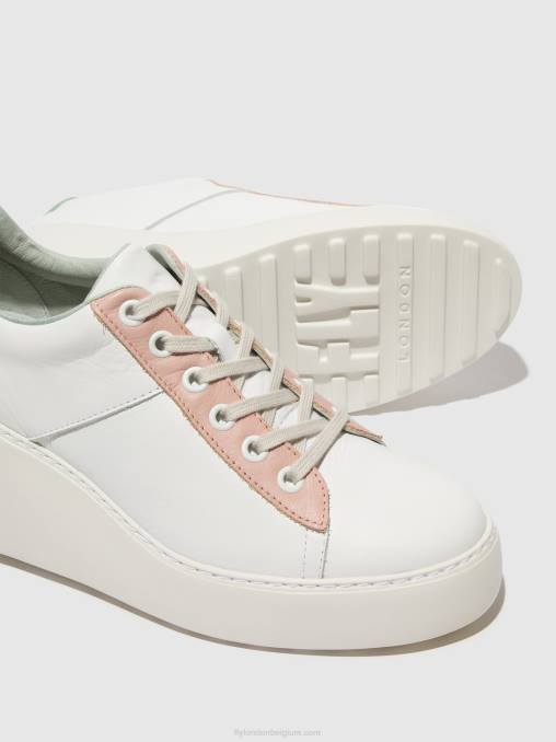 wit/nude/mint Fly London vrouwen vetersneakers delf580 V2B0713