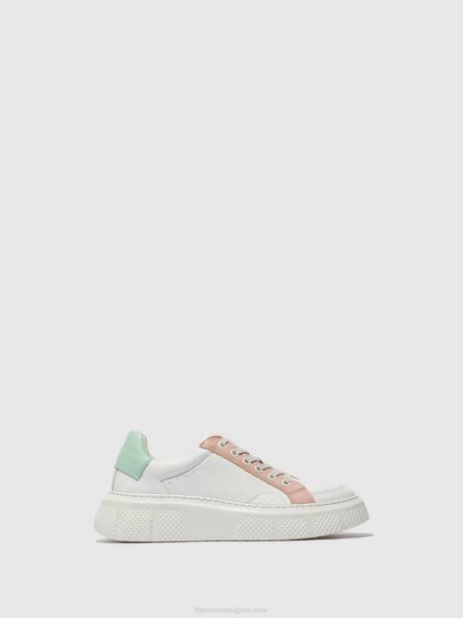 wit/nude/mynt Fly London vrouwen sneakers met veters emmy510 V2B0758