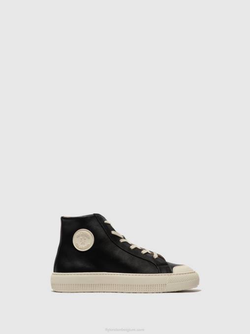 zwart Fly London vrouwen hoge sneakers topy586 V2B0726
