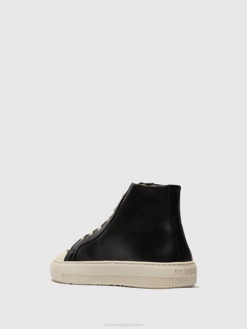 zwart Fly London vrouwen hoge sneakers topy586 V2B0726