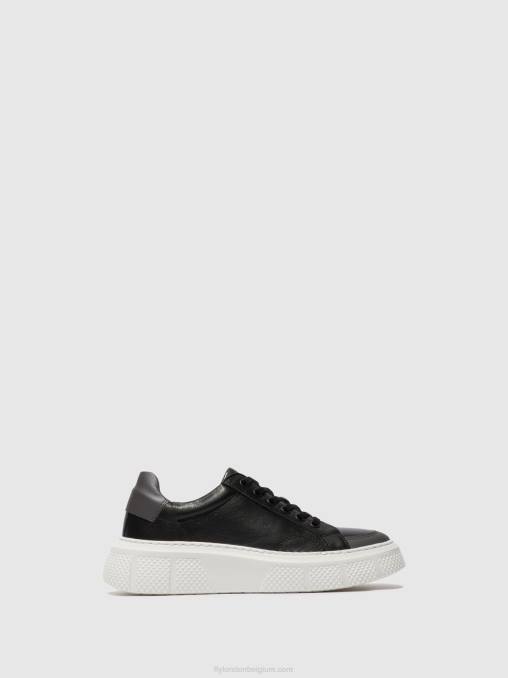 zwart Fly London vrouwen sneakers met veters emmy510 V2B0760