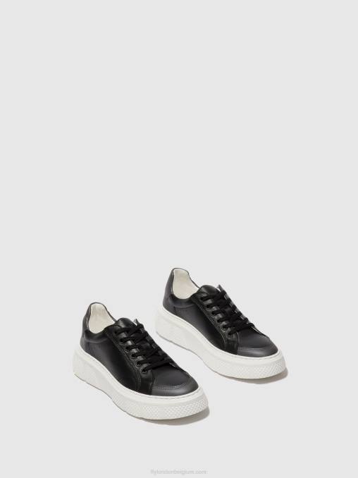 zwart Fly London vrouwen sneakers met veters emmy510 V2B0760