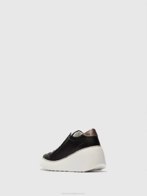 zwart Fly London vrouwen vetersneakers dile450 brito V2B0770