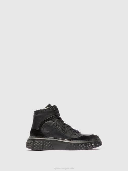 zwart Fly London vrouwen vetersneakers eppe531 V2B0736
