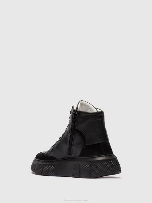 zwart Fly London vrouwen vetersneakers eppe531 V2B0736