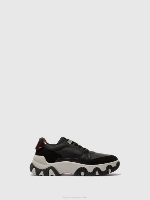 zwart Fly London vrouwen vetersneakers fyde644 multi V2B0774