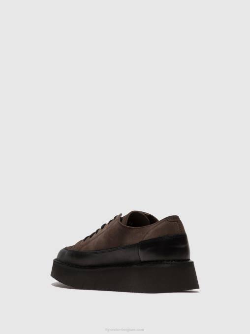 zwart grijs Fly London vrouwen vetersneakers cuda099 V2B0724
