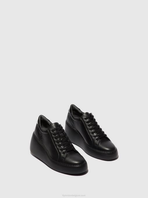 zwart (zwarte zool) Fly London vrouwen vetersneakers dile450 V2B0737