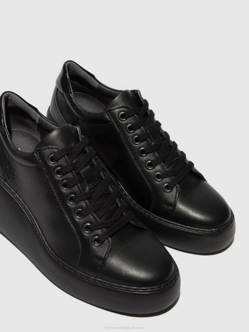 zwart (zwarte zool) Fly London vrouwen vetersneakers dile450 V2B0737