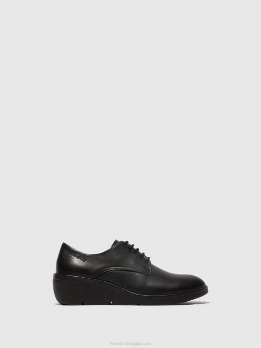zwart Fly London vrouwen veterschoenen nepe548 V2B0683
