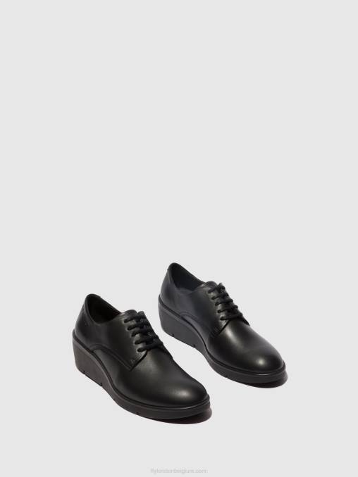 zwart Fly London vrouwen veterschoenen nepe548 V2B0683