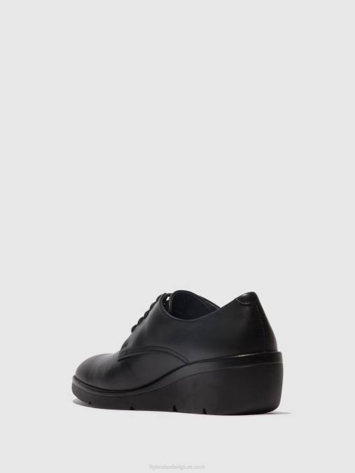 zwart Fly London vrouwen veterschoenen nepe548 V2B0683